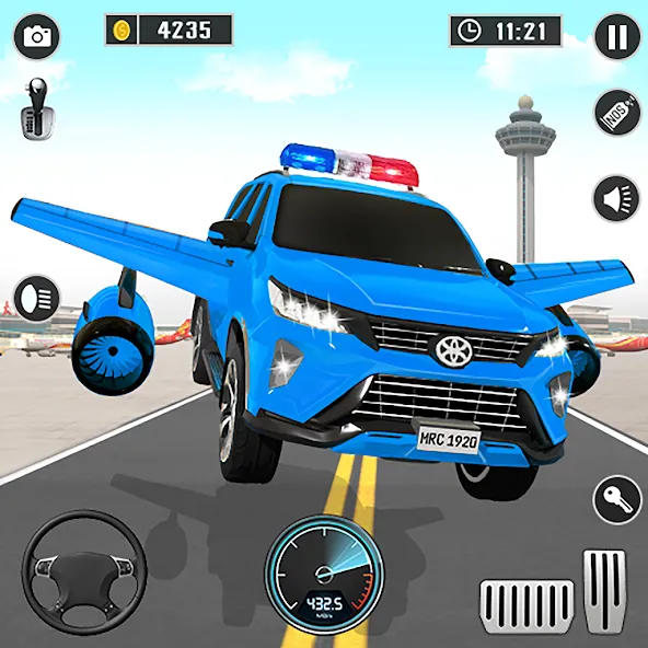 Flying Prado Car Robot Game  [МОД Меню] Screenshot 1