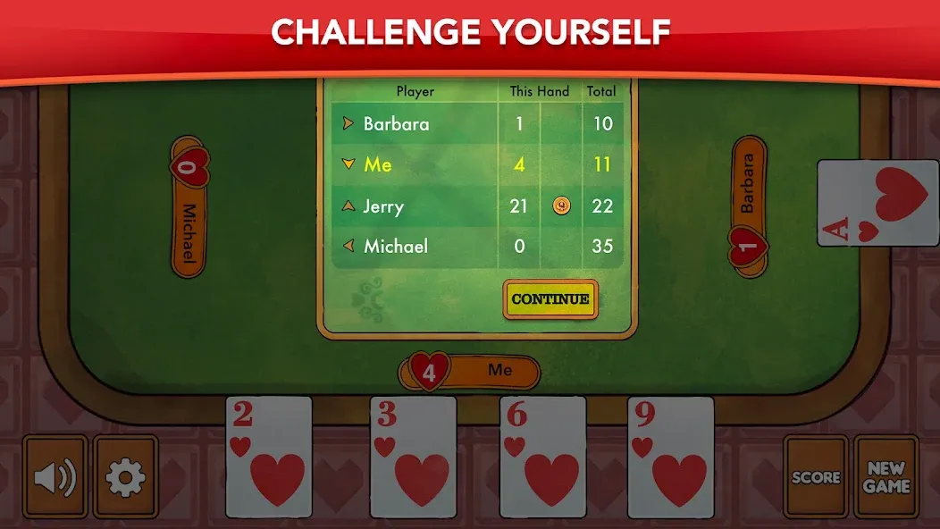 Hearts - Card Game Classic (Хартс)  [МОД Много денег] Screenshot 4