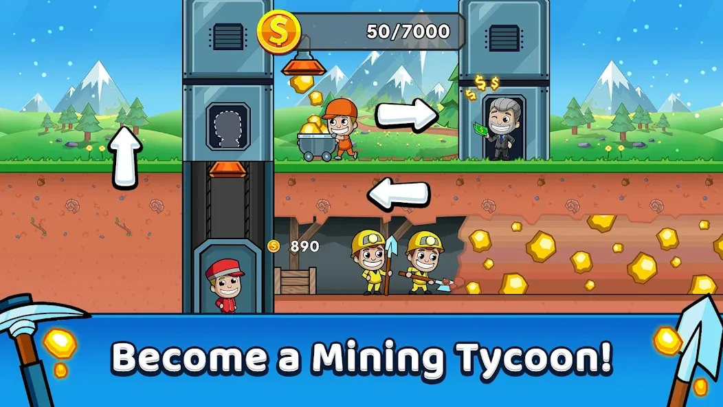 Idle Miner Tycoon: Gold Games  [МОД Menu] Screenshot 1