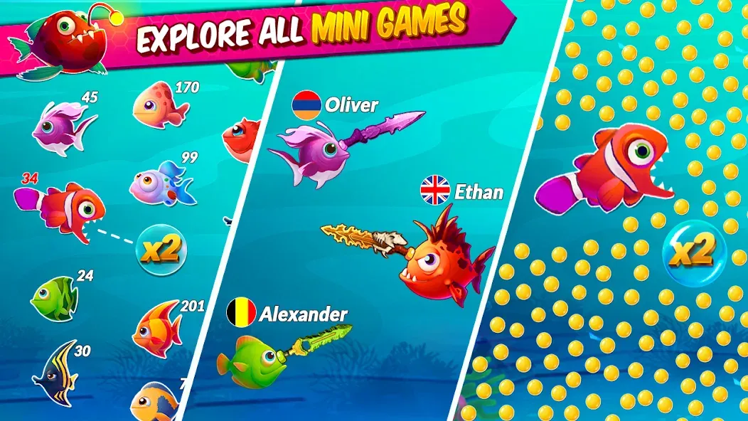 Big Eat Fish Games Shark Games  [МОД Меню] Screenshot 1