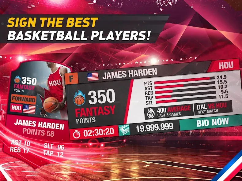 Basketball Fantasy Manager NBA  [МОД Много монет] Screenshot 5
