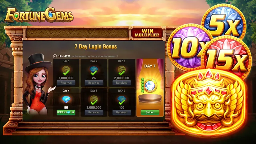 Slot Fortune Gems-TaDa Games (Слот Форчун Гемс)  [МОД Много денег] Screenshot 3