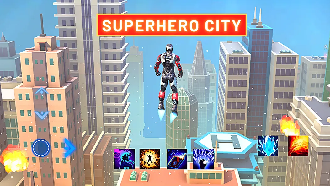 Super hero Flying iron jet man  [МОД Все открыто] Screenshot 2