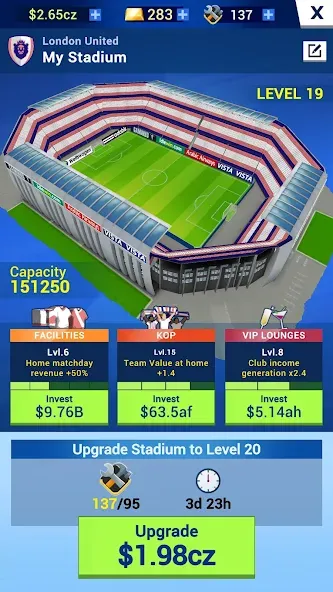 Idle Eleven - Soccer tycoon (Айдл Илевен)  [МОД Бесконечные деньги] Screenshot 3