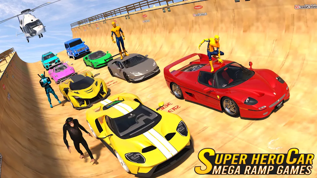 Superhero Car: Mega Ramp Games (Рамп Кар Гейм)  [МОД Unlimited Money] Screenshot 5