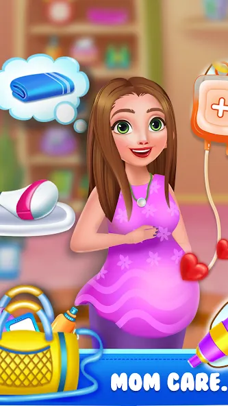 Mom newborn babysitter care (Мама новорожденного няня заботится)  [МОД Unlocked] Screenshot 3