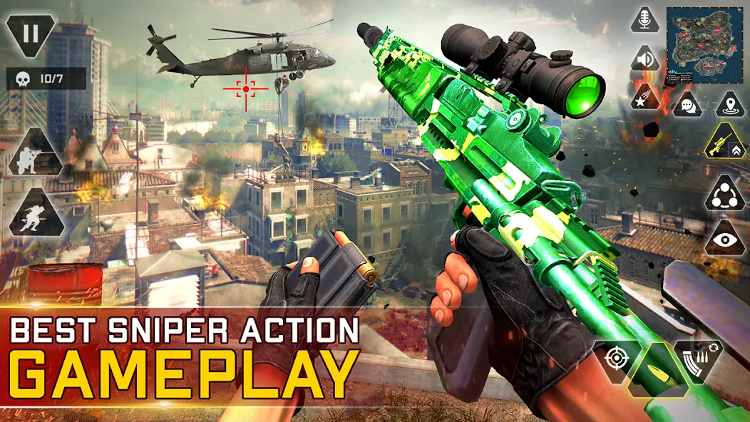 Sniper Gun Shooting game (ИГИ Снайпер Оружие Стрелялки Игры)  [МОД Unlimited Money] Screenshot 5