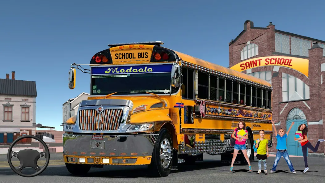 School Bus Transport Simulator (Школьный Автобусный Транспортный Симулятор)  [МОД Бесконечные деньги] Screenshot 1