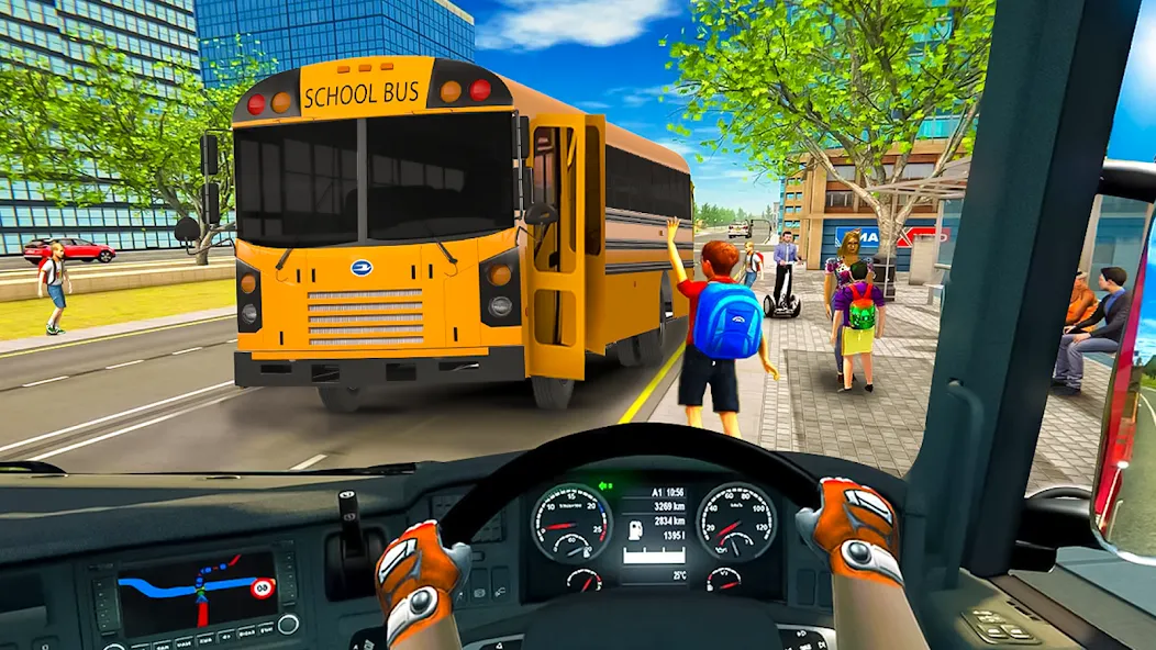 School Bus Transport Simulator (Школьный Автобусный Транспортный Симулятор)  [МОД Бесконечные деньги] Screenshot 2