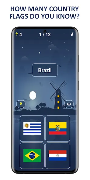 Flags of World Countries Quiz  [МОД Много денег] Screenshot 1