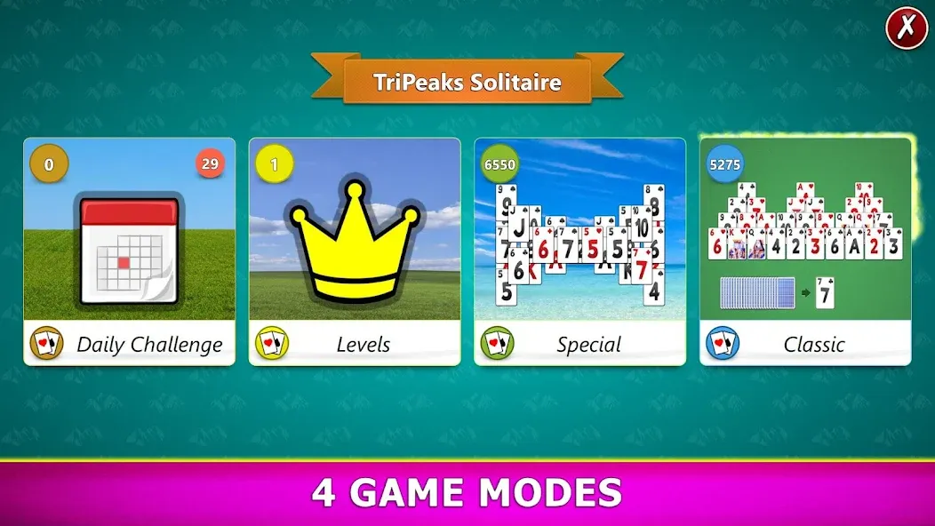 TriPeaks Solitaire Mobile  [МОД Все открыто] Screenshot 2