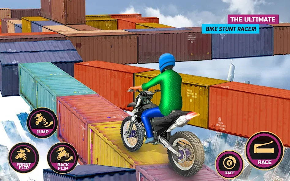 Racing Bike Stunt Games Master (Гонки на мотоциклах Мастер игр в трюки)  [МОД Много монет] Screenshot 5