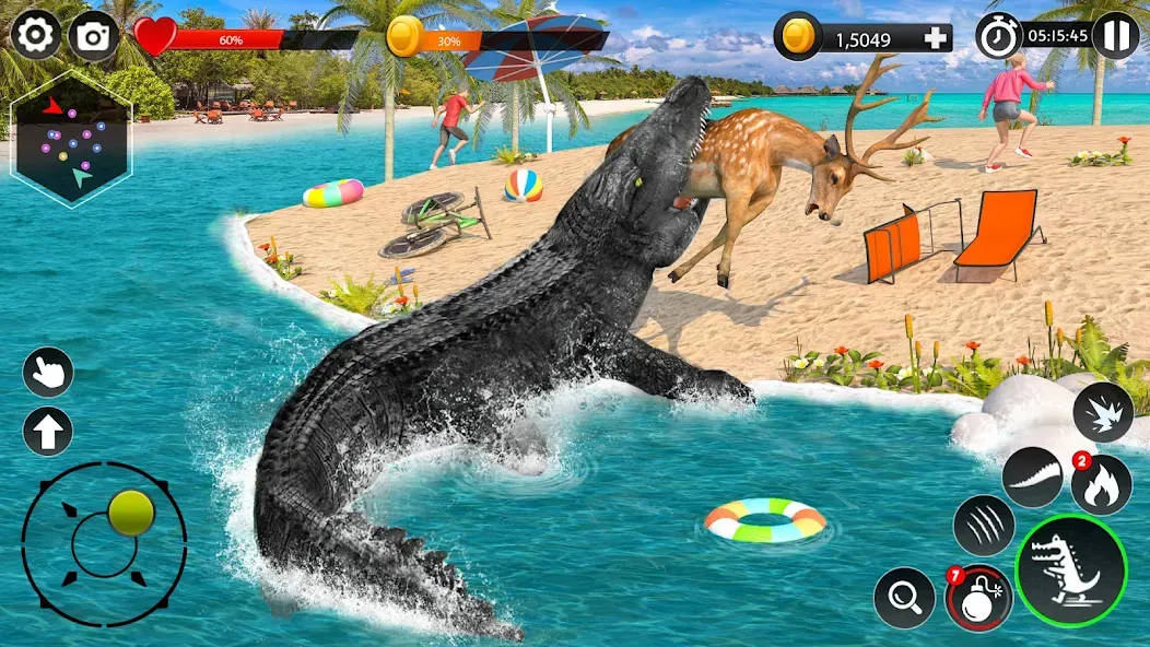 Hungry Animal Crocodile Games  [МОД Все открыто] Screenshot 2