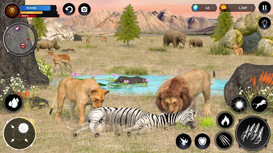 Lion Simulator Wild Lion Games  [МОД Mega Pack] Screenshot 2