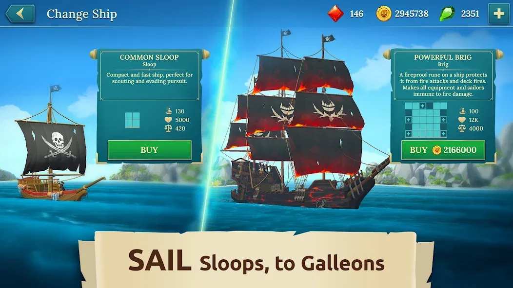 Pirate Ships・Build and Fight  [МОД Бесконечные деньги] Screenshot 3