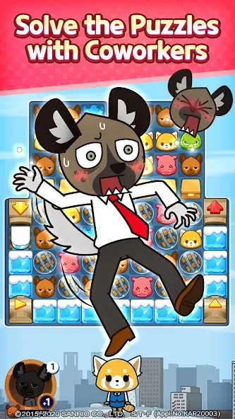 Aggretsuko : Match 3 Puzzle (Аггретсуко)  [МОД Много монет] Screenshot 2