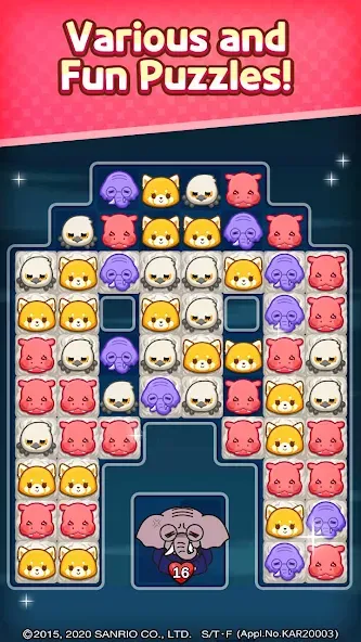 Aggretsuko : Match 3 Puzzle (Аггретсуко)  [МОД Много монет] Screenshot 4