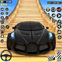 Взломанная GT Car Stunt Race: Mega Ramps (Джи Ти Кар Стант Рейс)  [МОД Mega Pack] - последняя версия apk на Андроид