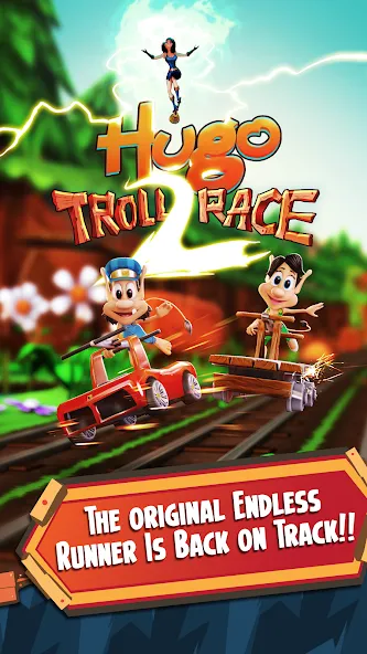 Hugo Troll Race 2: Rail Rush (Хуго Тролл Гонка 2)  [МОД Много денег] Screenshot 1