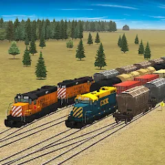 Скачать взломанную Train and rail yard simulator (Трейн энд рэйл йард симулятор)  [МОД Меню] - стабильная версия apk на Андроид