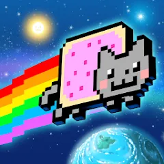 Скачать взломанную Nyan Cat: Lost In Space (Нян Кэт)  [МОД Бесконечные деньги] - стабильная версия apk на Андроид