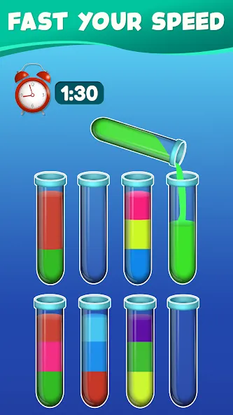 Water Sort Color Sorting games (Вотер Сорт Колор Сортинг гейм)  [МОД Много денег] Screenshot 4