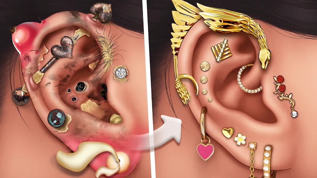 Ear Salon ASMR Ear Wax& Tattoo (АСМР)  [МОД Бесконечные монеты] Screenshot 1