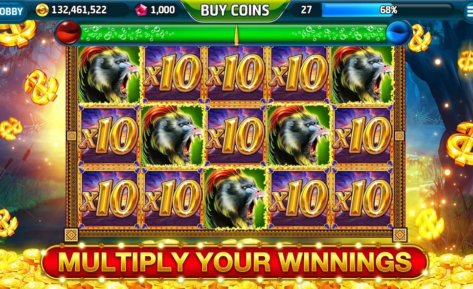 Ape Slots: Vegas Casino Deluxe  [МОД Бесконечные монеты] Screenshot 4