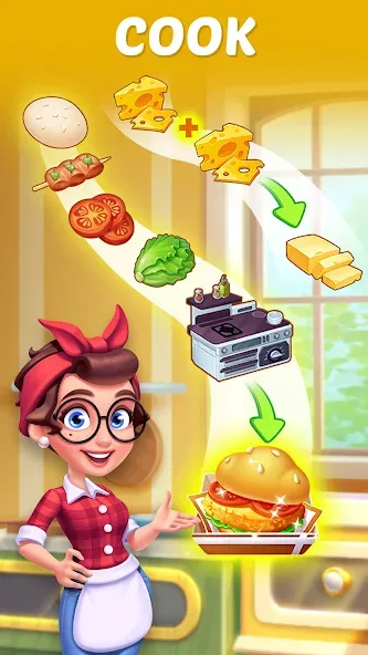 Merge Cooking:Theme Restaurant  [МОД Бесконечные деньги] Screenshot 4