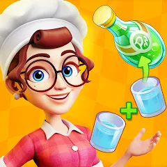 Скачать взломанную Merge Cooking:Theme Restaurant  [МОД Бесконечные деньги] - полная версия apk на Андроид