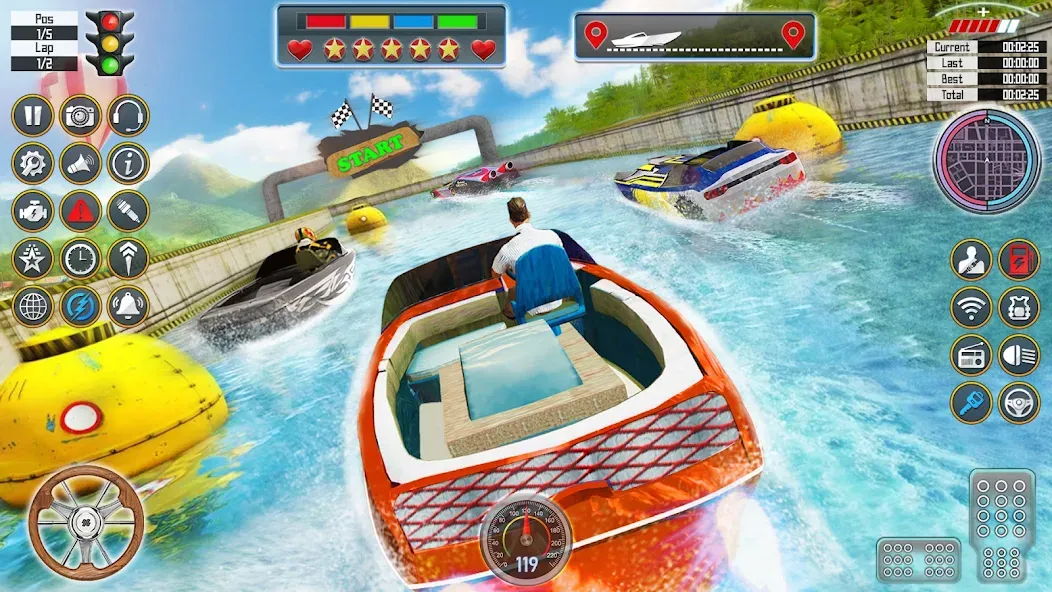 Speed Boat Racing: Boat games  [МОД Много денег] Screenshot 1