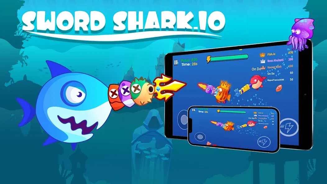 Sword Shark.io - Hungry Shark  [МОД Все открыто] Screenshot 1