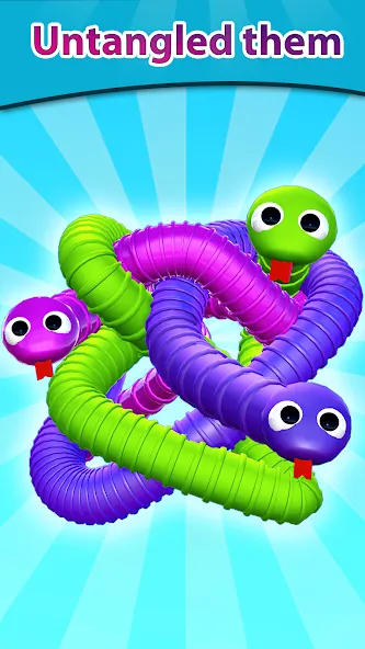 Tangled Snakes Puzzle Game (Танглед Снейк 3Д)  [МОД Все открыто] Screenshot 1