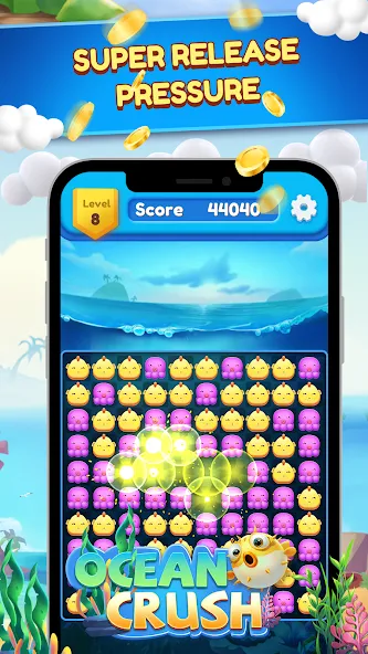 Ocean Crush-Matching Games (Оушен Краш)  [МОД Бесконечные деньги] Screenshot 5