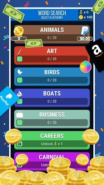 Make Money: Word Search (Мейк Мани)  [МОД Много монет] Screenshot 1