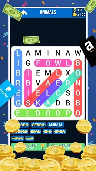 Make Money: Word Search (Мейк Мани)  [МОД Много монет] Screenshot 2