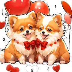 Взломанная Dog Coloring, Color by number  [МОД Menu] - полная версия apk на Андроид