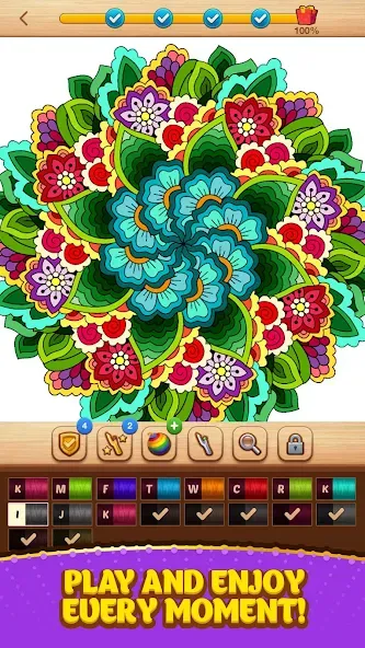 Cross Stitch Coloring Mandala (Кроссстиль раскрашивание мандала)  [МОД Бесконечные деньги] Screenshot 5