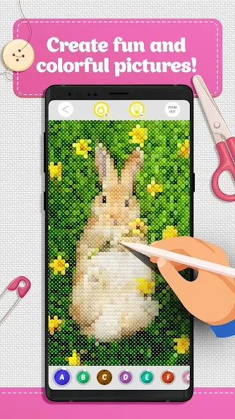 Cross Stitch Coloring Art (Кроссстич окрашивание искусства)  [МОД Бесконечные деньги] Screenshot 3