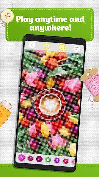 Cross Stitch Coloring Art (Кроссстич окрашивание искусства)  [МОД Бесконечные деньги] Screenshot 5