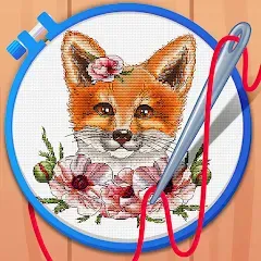 Взломанная Cross Stitch Coloring Art (Кроссстич окрашивание искусства)  [МОД Бесконечные деньги] - последняя версия apk на Андроид