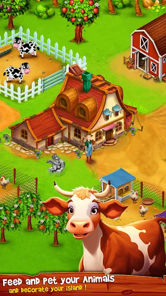 Country Valley Farming Game (Парадайз Хей Фарм Айленд)  [МОД Бесконечные монеты] Screenshot 4