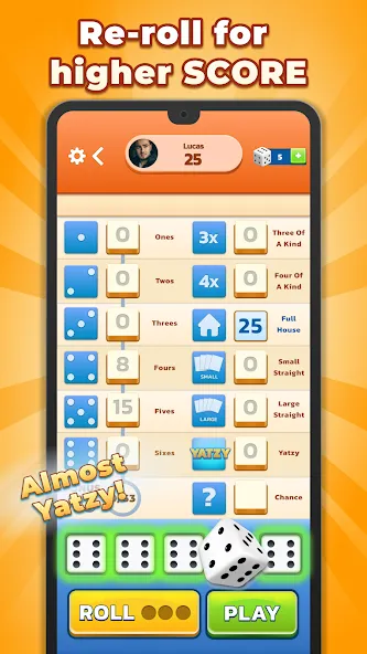 Yatzy - Fun Classic Dice Game (Ятзи)  [МОД Бесконечные деньги] Screenshot 5