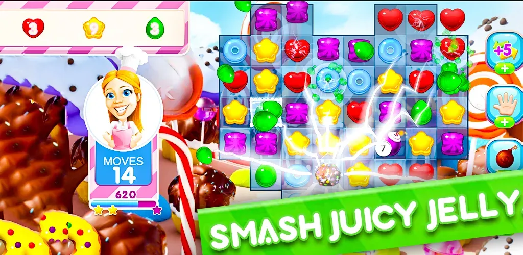 Jelly Kingdom Crush - Match 3  [МОД Menu] Screenshot 2