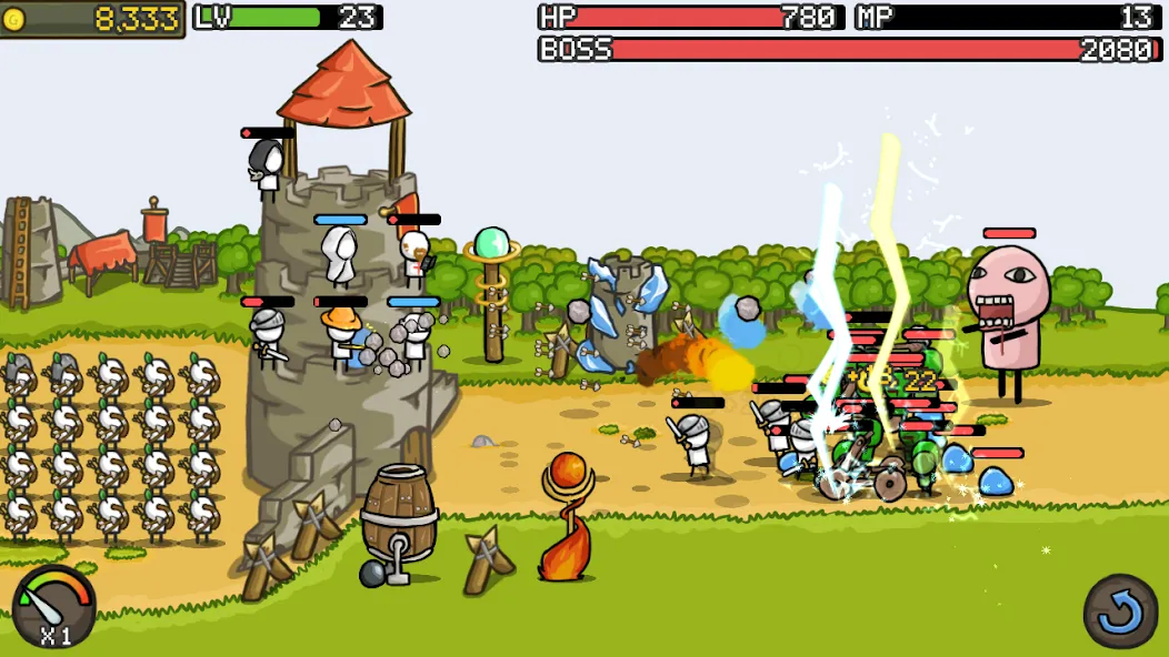 Grow Castle - Tower Defense (Гроу Касл)  [МОД Бесконечные монеты] Screenshot 2