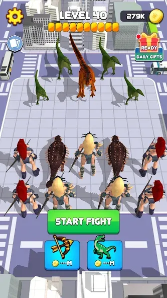 Dinosaur Monster Fight Battle (Бамбам Монстр Против 100 Дверей)  [МОД Все открыто] Screenshot 1