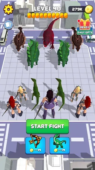 Dinosaur Monster Fight Battle (Бамбам Монстр Против 100 Дверей)  [МОД Все открыто] Screenshot 4