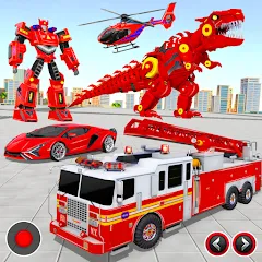 Взломанная Fire Truck Robot Car Game  [МОД Mega Pack] - полная версия apk на Андроид