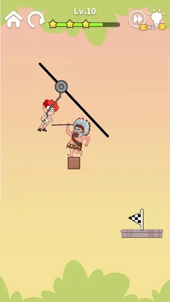 Zipline Rescue: Physics Game (Зиплайн Рескью)  [МОД Бесконечные монеты] Screenshot 1