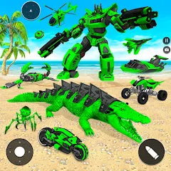 Скачать взломанную Crocodile Animal Robot Games  [МОД Много денег] - последняя версия apk на Андроид